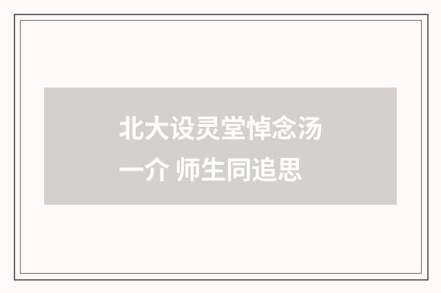 北大设灵堂悼念汤一介 师生同追思