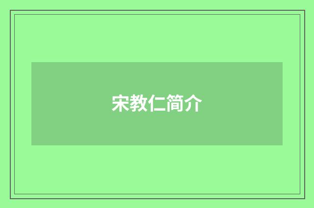宋教仁简介