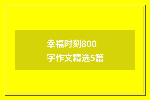 幸福时刻800字作文精选5篇