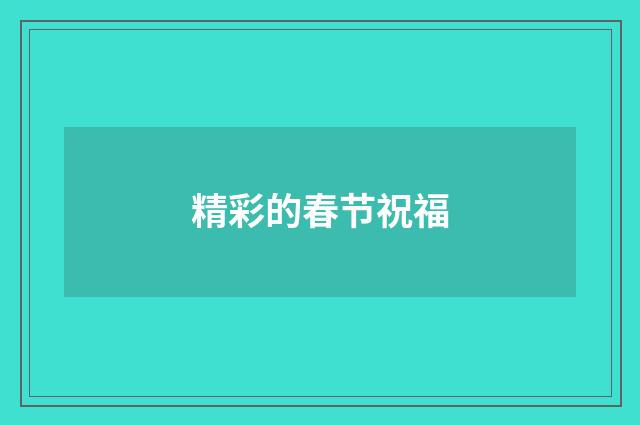 精彩的春节祝福