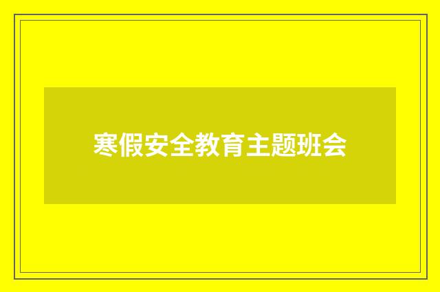 寒假安全教育主题班会