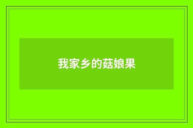 我家乡的菇娘果