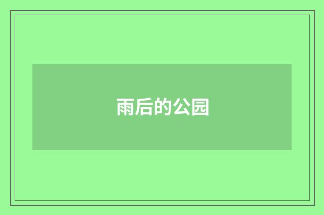 雨后的公园