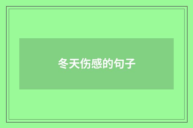 冬天伤感的句子
