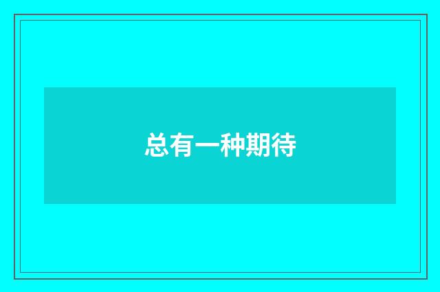总有一种期待