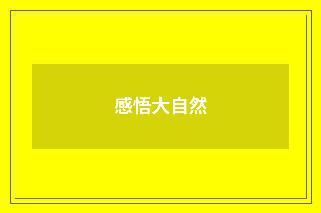 感悟大自然