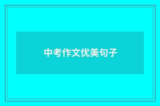 中考作文优美句子