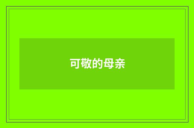 可敬的母亲