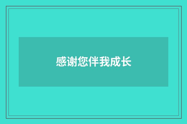 感谢您伴我成长