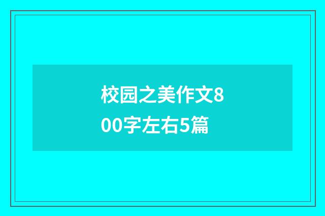 校园之美作文800字左右5篇