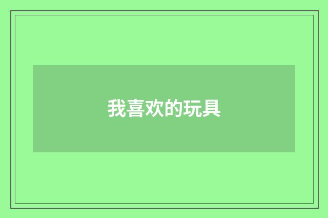 我喜欢的玩具