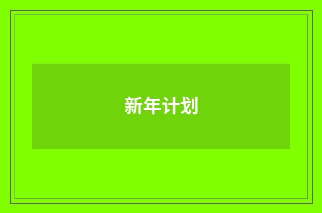 新年计划
