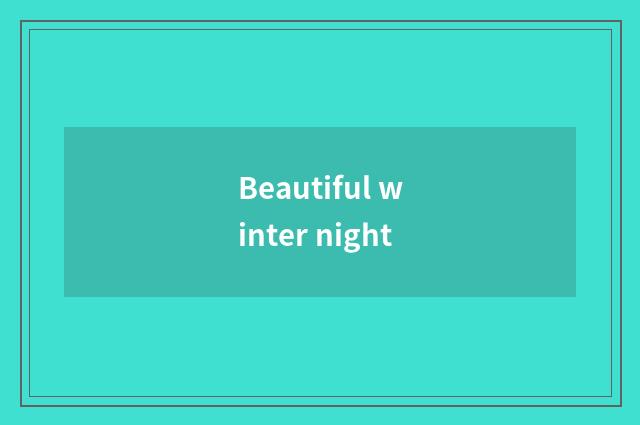 Beautiful winter night