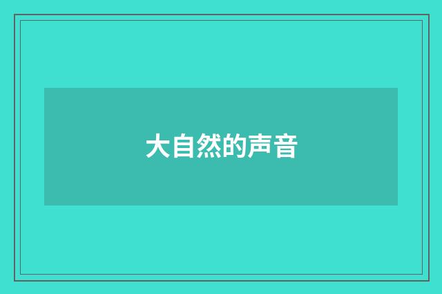 大自然的声音