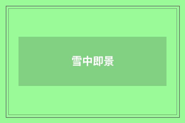 雪中即景