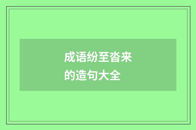 成语纷至沓来的造句大全