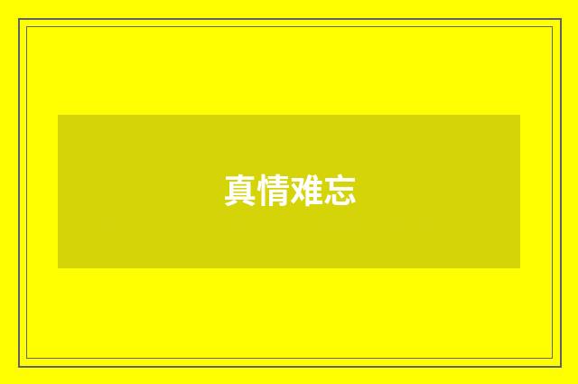 真情难忘