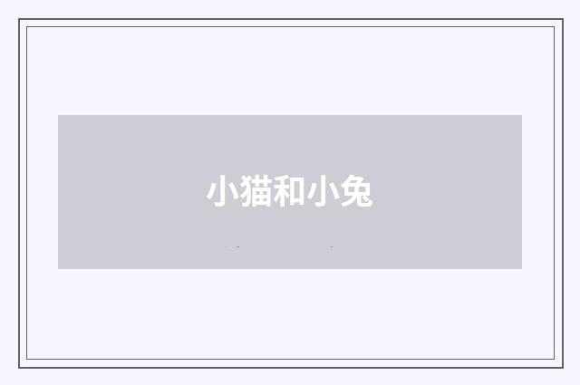 小猫和小兔