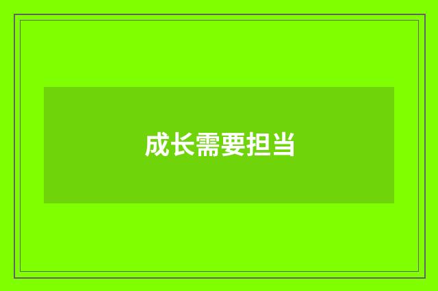 成长需要担当