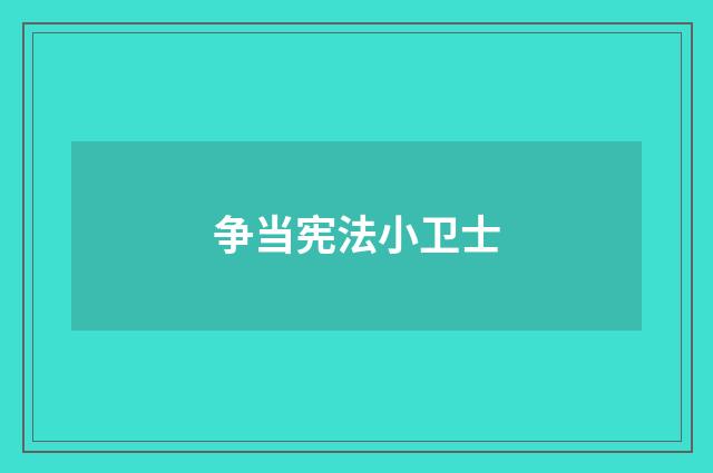 争当宪法小卫士