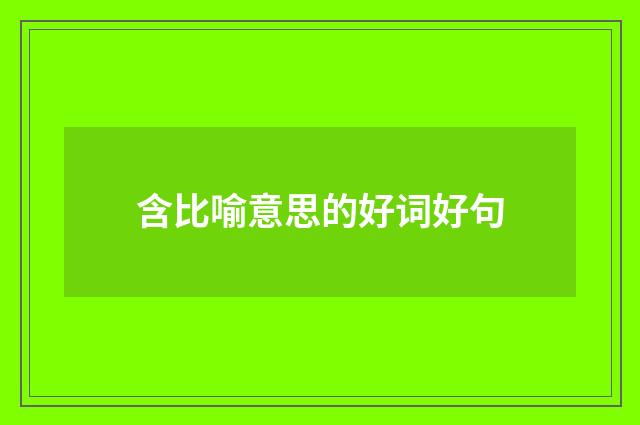 含比喻意思的好词好句