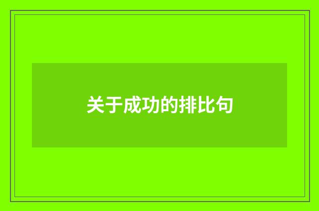 关于成功的排比句