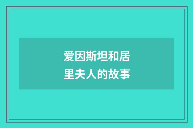 爱因斯坦和居里夫人的故事