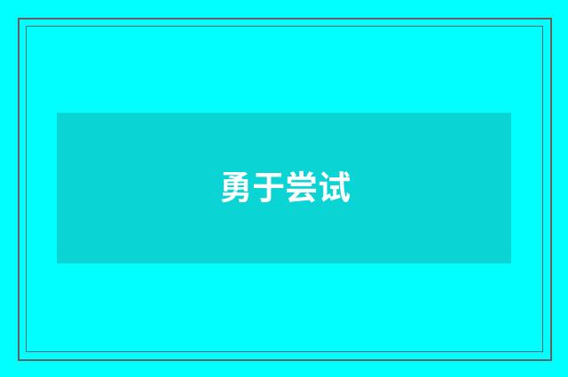 勇于尝试