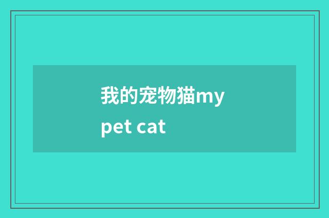我的宠物猫my pet cat