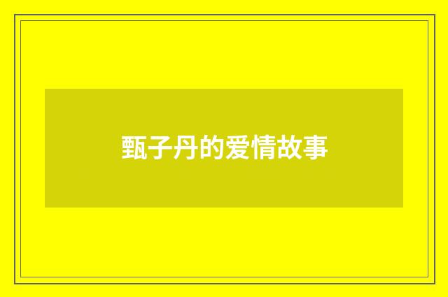 甄子丹的爱情故事