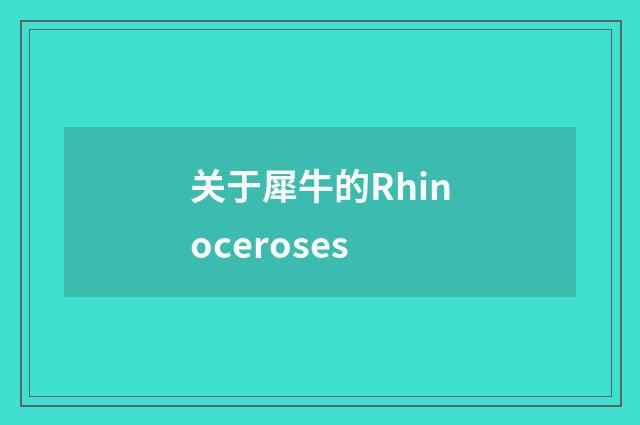 关于犀牛的Rhinoceroses