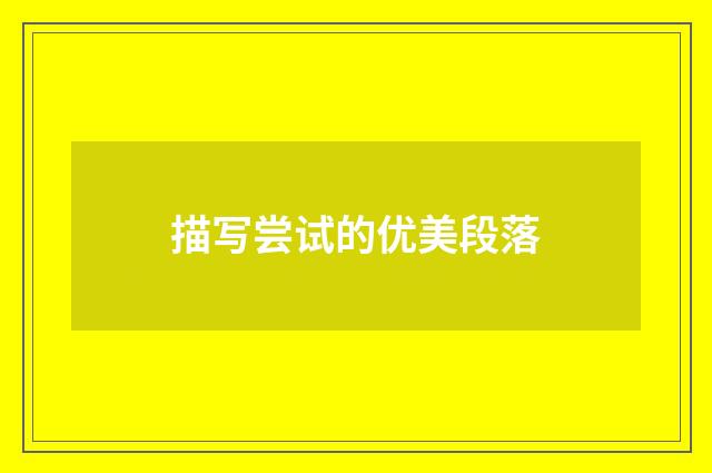描写尝试的优美段落
