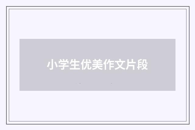 小学生优美作文片段