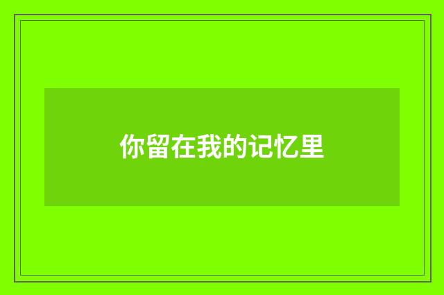 你留在我的记忆里