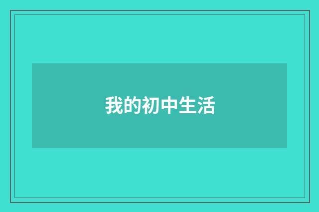我的初中生活