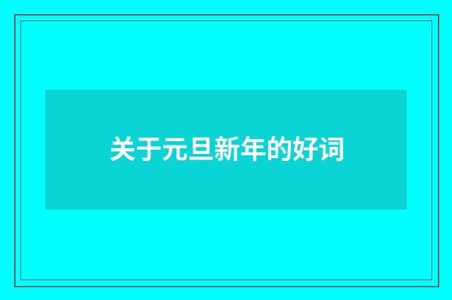 关于元旦新年的好词