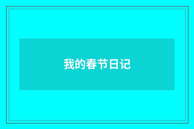 我的春节日记