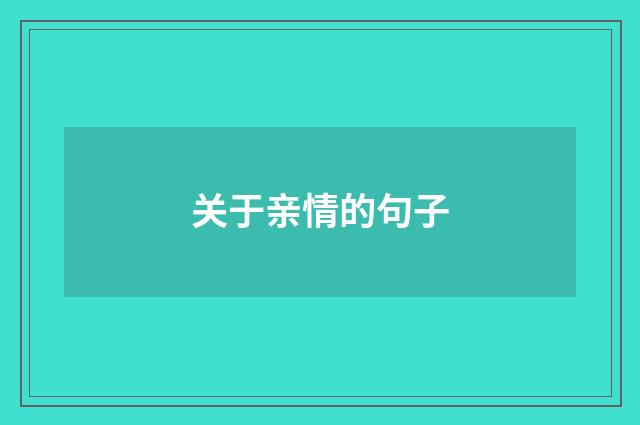 关于亲情的句子