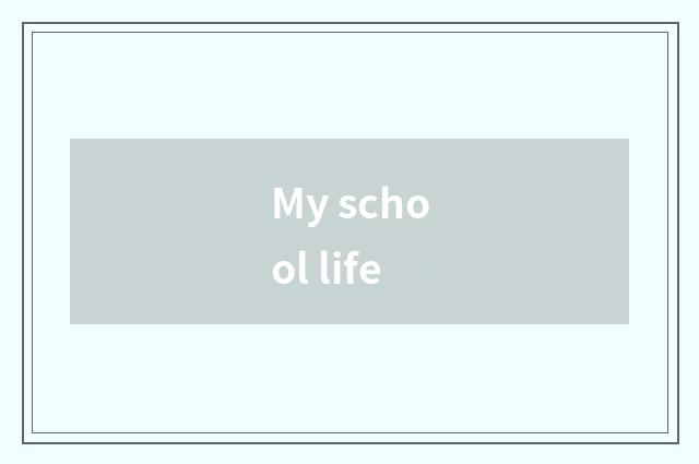 My school life
