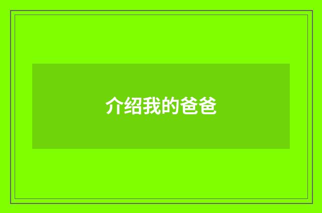 介绍我的爸爸