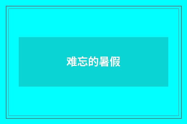 难忘的暑假