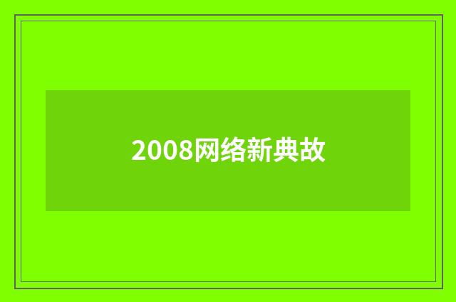 2008网络新典故