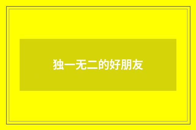独一无二的好朋友