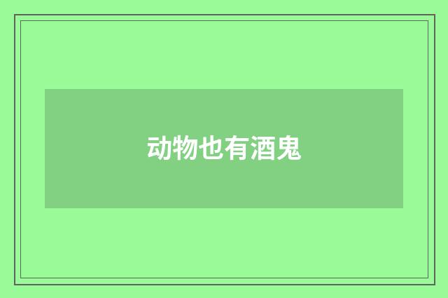 动物也有酒鬼