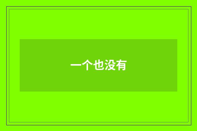 一个也没有