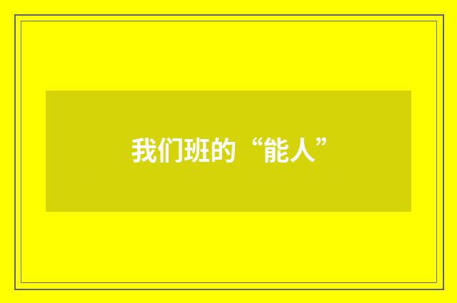 我们班的“能人”