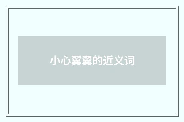 小心翼翼的近义词