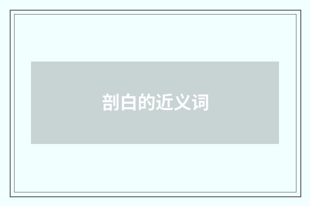 剖白的近义词