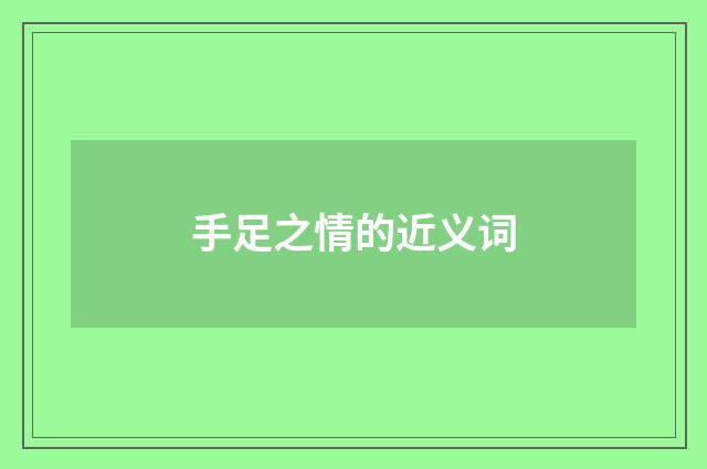 手足之情的近义词