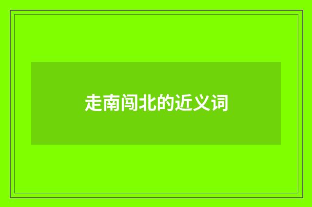 走南闯北的近义词